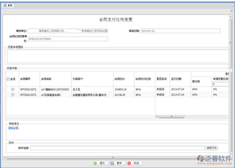 合同支付比例變更評審