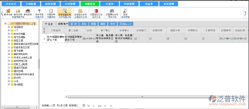 質(zhì)量管理-日常檢查臺(tái)賬