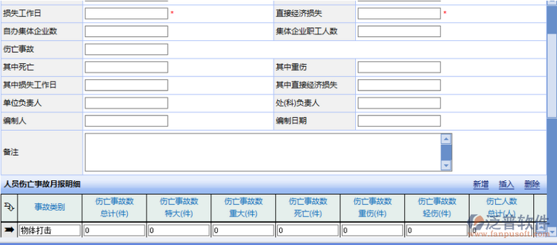 施工現(xiàn)場人員傷亡事故月報(bào)