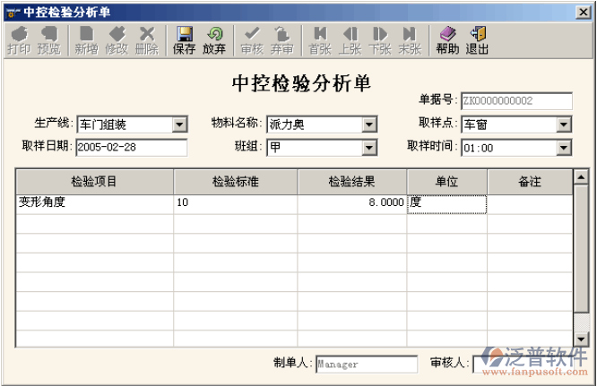  中控檢驗(yàn)分析