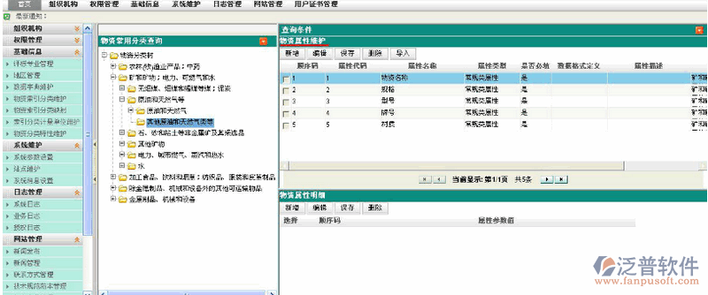 物資分類特性維護(hù)