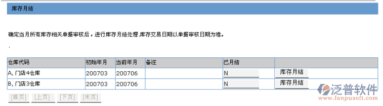 庫存月結(jié)、歷史庫存