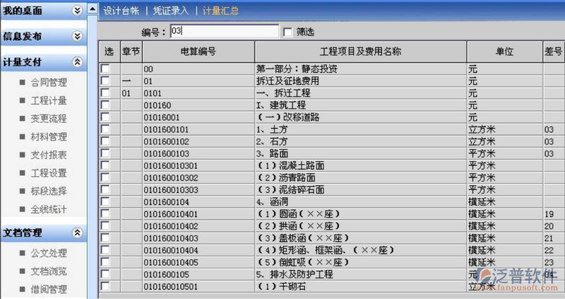 工程項目費用類別、費用結構分解、清單計量管理