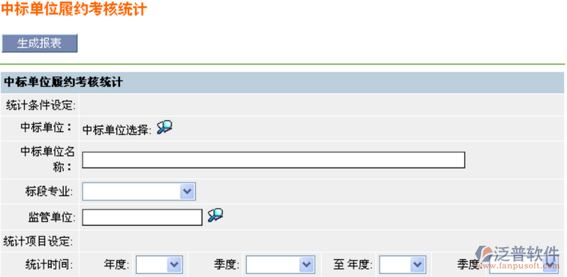 建筑工程單位中標單位履約考核統(tǒng)計
