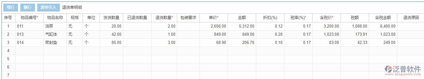 銷售退貨明細源單引入效果圖