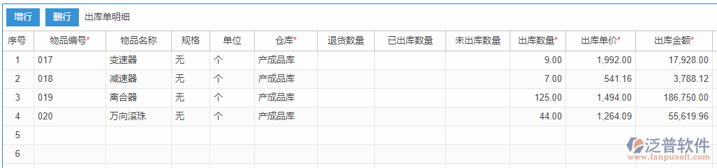 其他出庫(kù)明細(xì)效果圖
