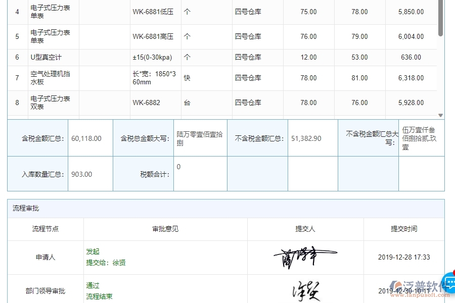 　四、泛普軟件-機電工程管理系統(tǒng)在材料入庫明細(xì)查詢中的解決方案