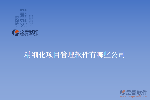 精細化項目管理軟件有哪些公司