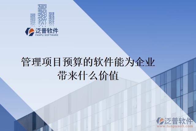 管理項目預(yù)算的軟件能為企業(yè)帶來什么價值