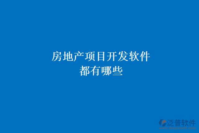 房地產(chǎn)項目開發(fā)軟件都有哪些