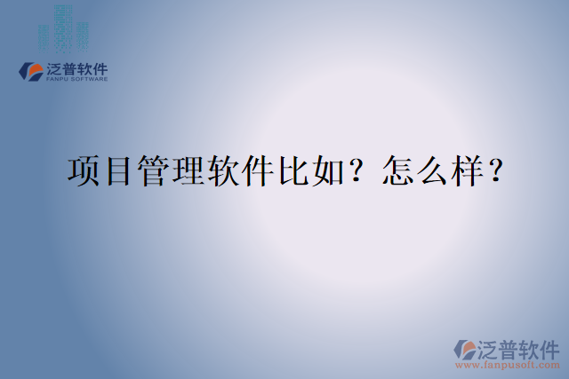 項目管理軟件比如？怎么樣？