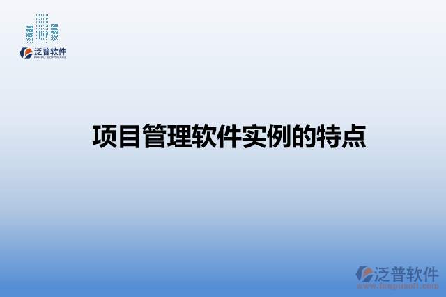 項目管理軟件實例的特點