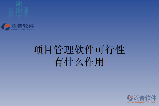 項目管理軟件可行性有什么作用