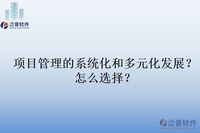 項(xiàng)目管理的系統(tǒng)化和多元化發(fā)展？怎么選擇？