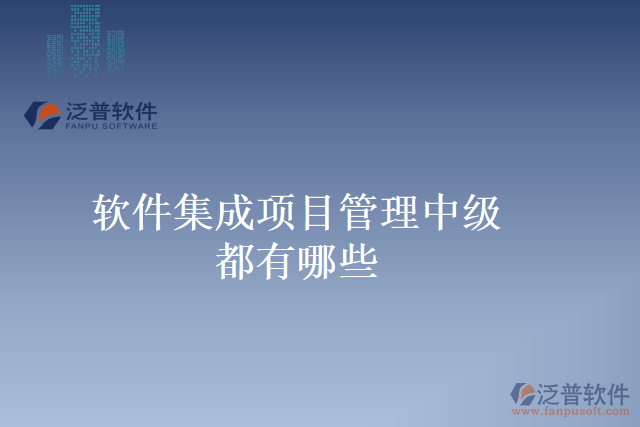 軟件集成項(xiàng)目管理中級都有哪些