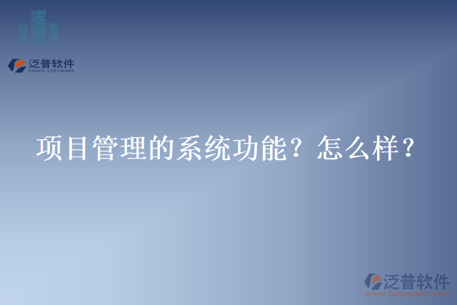 項目管理的系統(tǒng)功能？怎么樣？