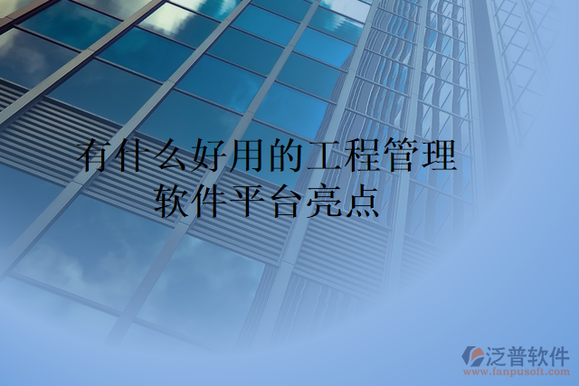有什么好用的工程管理軟件平臺亮點