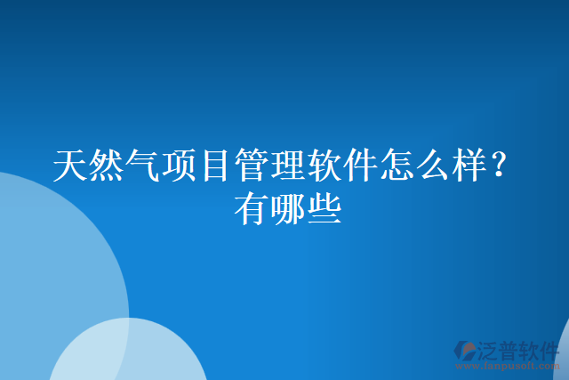 天然氣項目管理軟件怎么樣？有哪些