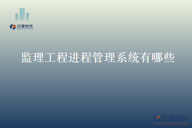 監(jiān)理工程進程管理系統(tǒng)有哪些