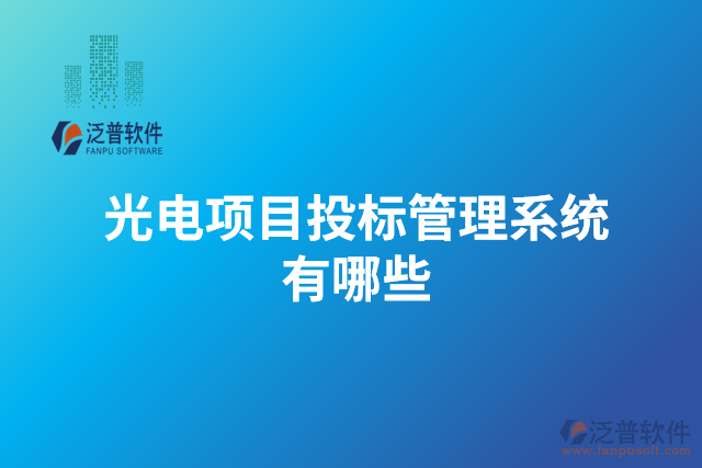 光電項目投標(biāo)管理系統(tǒng)有哪些