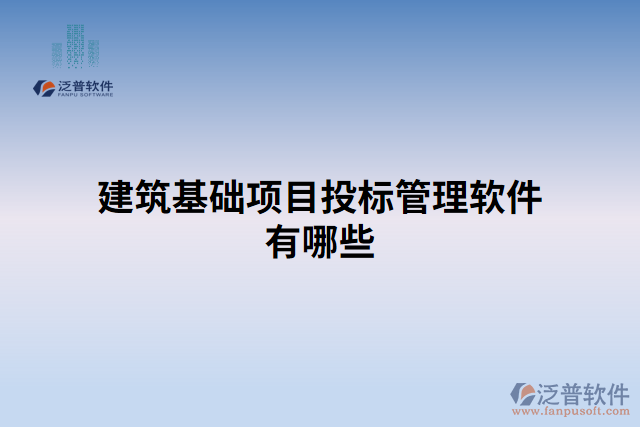 建筑基礎(chǔ)項(xiàng)目投標(biāo)管理軟件有哪些