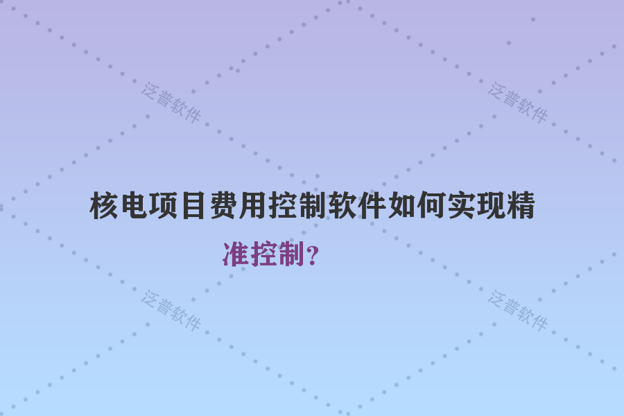 核電項(xiàng)目費(fèi)用控制軟件如何實(shí)現(xiàn)精準(zhǔn)控制？